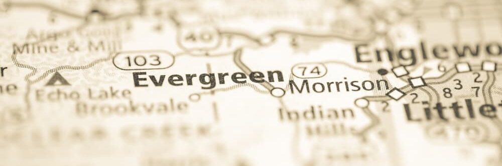 map of evergreen colorado for personal injury lawyer