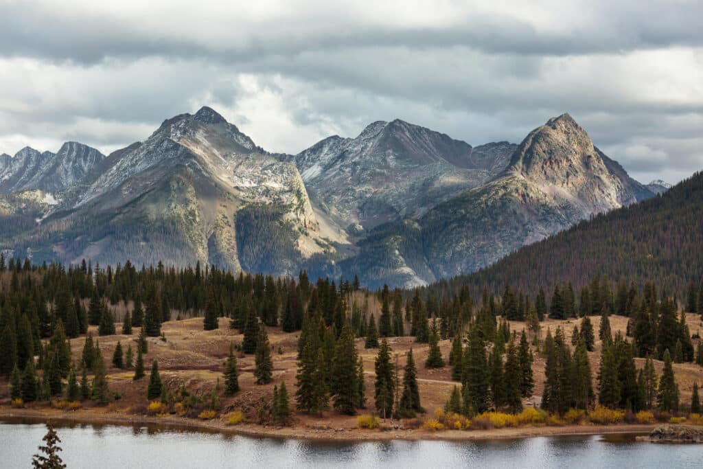 Colorful yellow autumn in Colorado, United States. Fall season.