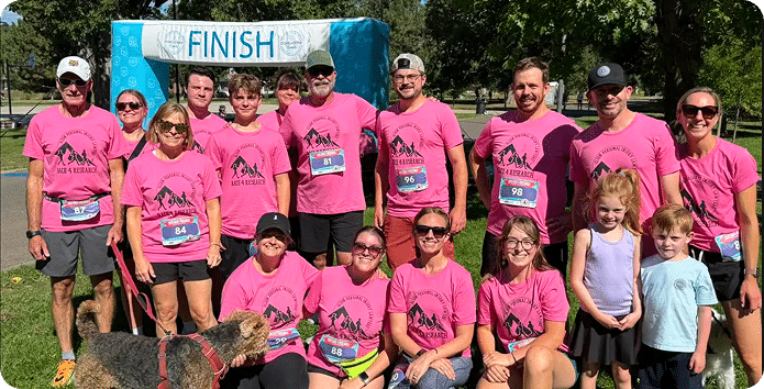Sean Olson with the team at Race for Research