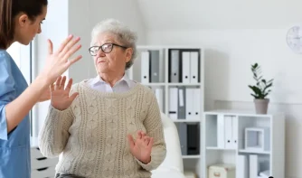 old woman in a nursing home