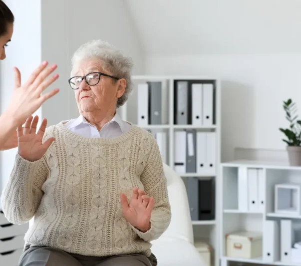old woman in a nursing home