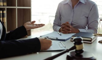 lawyer giving advice to client in consultation