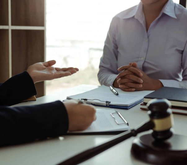 lawyer giving advice to client in consultation