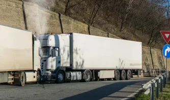 Two trucks collided with each other