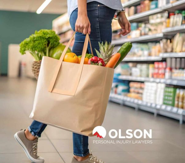 a shopper in a grocery store