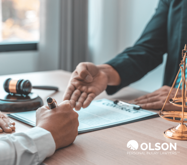 lawyer trying to shake hands with client